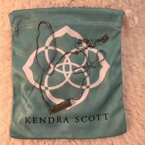 Kendra Scott necklace Leanor bar silver Mop w bag